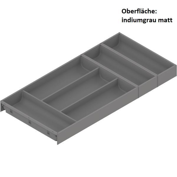 AMBIA-LINE Besteckeinsatz, für LEGRABOX / MERIVOBOX, Kunststoff / Stahl, 6 Besteckfächer, NL=650 mm, Breite=300 mm